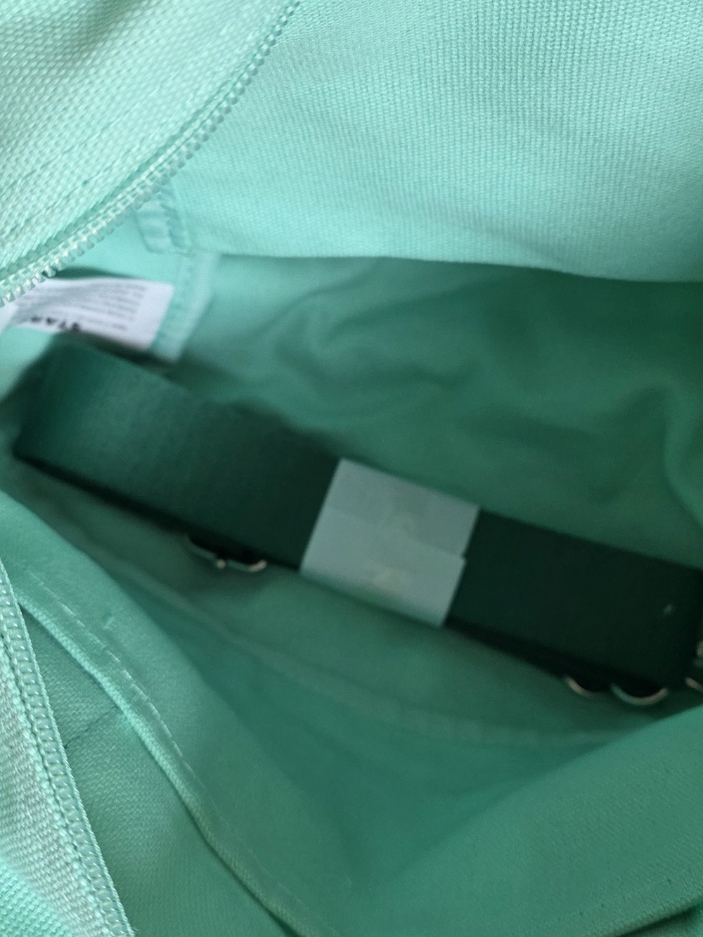 Starbucks Mint Green Canvas Tote with Striped Green Handles - Picture 3 of 4